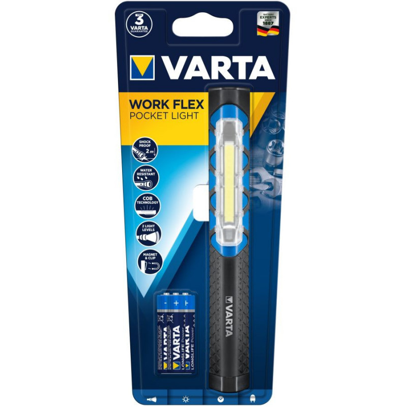 Lampe stylo Varta LED à piles 230mm gris bleu (17647101421)