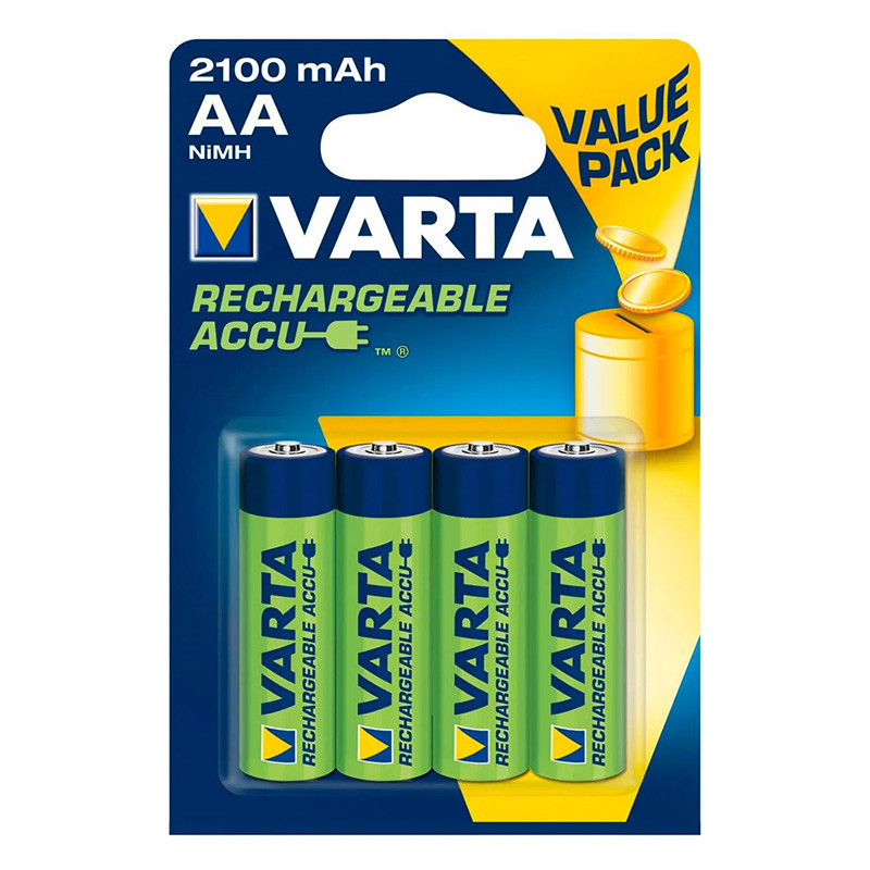 4 piles rechargeables AA 2100mAh Varta Accu Value (56616101404)