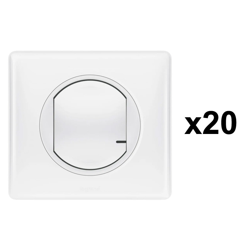 Lot de 20 interrupteurs connectés Céliane with Netatmo avec option  variateur - blanc (100061)