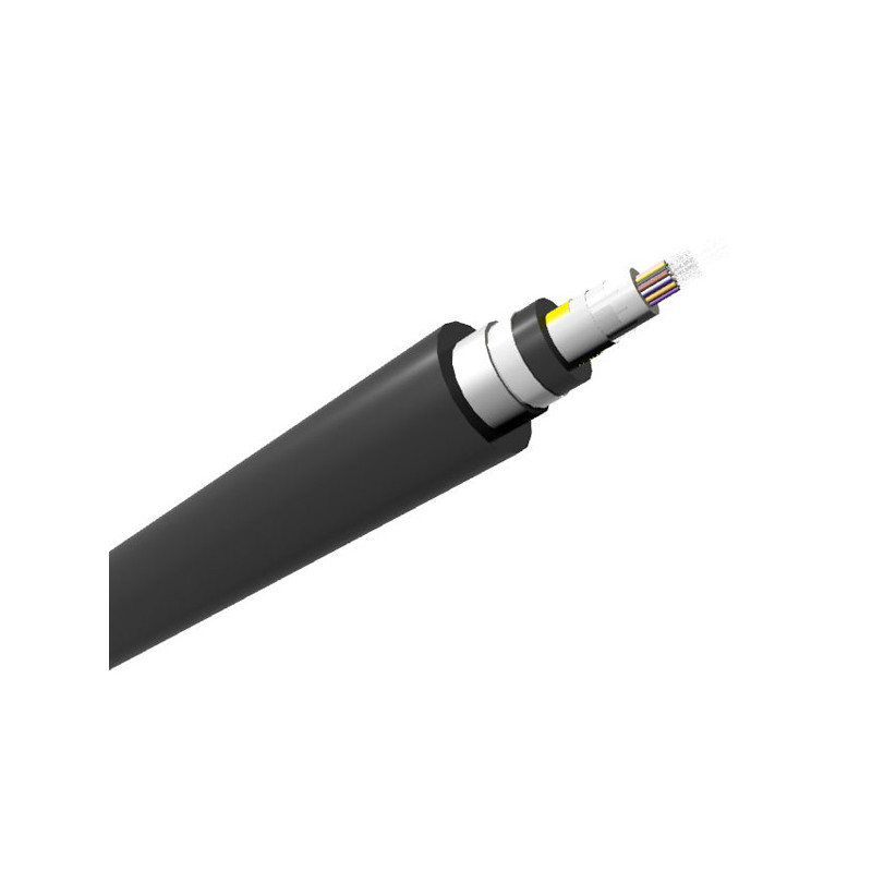 Câble optique Central loose tube-renforce arme acier-EXT-et.seche-gaine  ext:PEHD , Nombre fibre : 24, Mode : OS1/2 9/125 (85736)