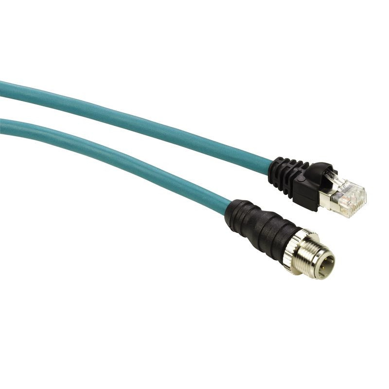 câble Ethernet - cordon droit - IP67 - M12/RJ45 - 3 m - CE/UL  (TCSECL1M3M3S2)