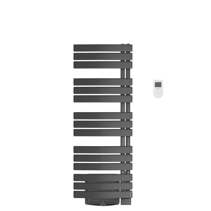 Radiateur sèche-serviettes Nefertiti mixte ventilo 1750W anthracite (802868)