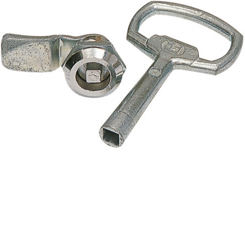 Serrure carré mâle de 7mm chromée avec 1 clé pour coffret et armoire  quadro4-5 (FZ451)