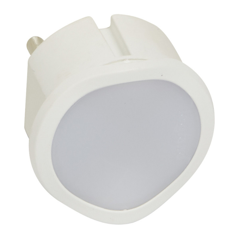 Veilleuse crépusculaire automatique avec LED haute luminosité et fiche 2P  10A blanc (050676)