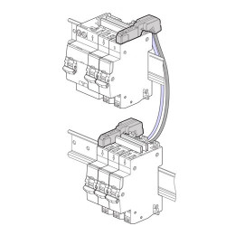 Cordon de repiquage entre 2 rangées de disjoncteur 1P+N à connexion  automatique section 2x10mm2 (404927)